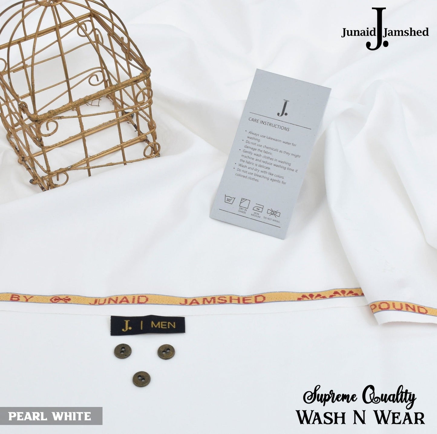 J. Junaid Jamshed wash and Wear Boski off White