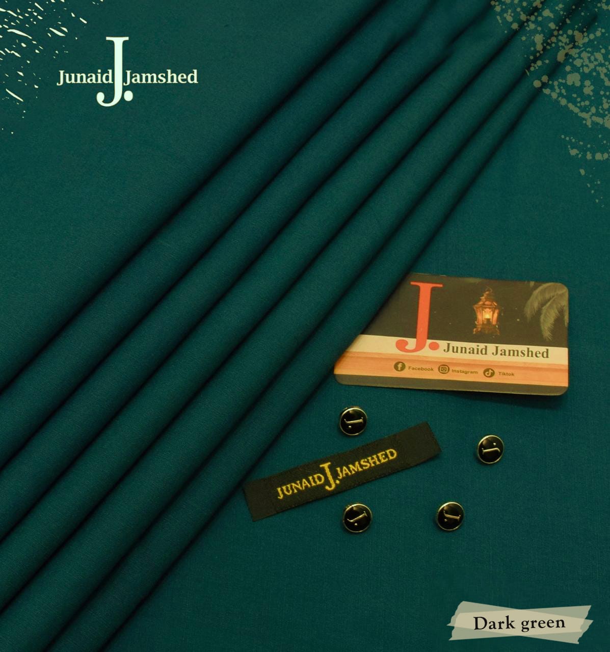 (J. Junaid Jamshed wash and Wear japni Boski forest green