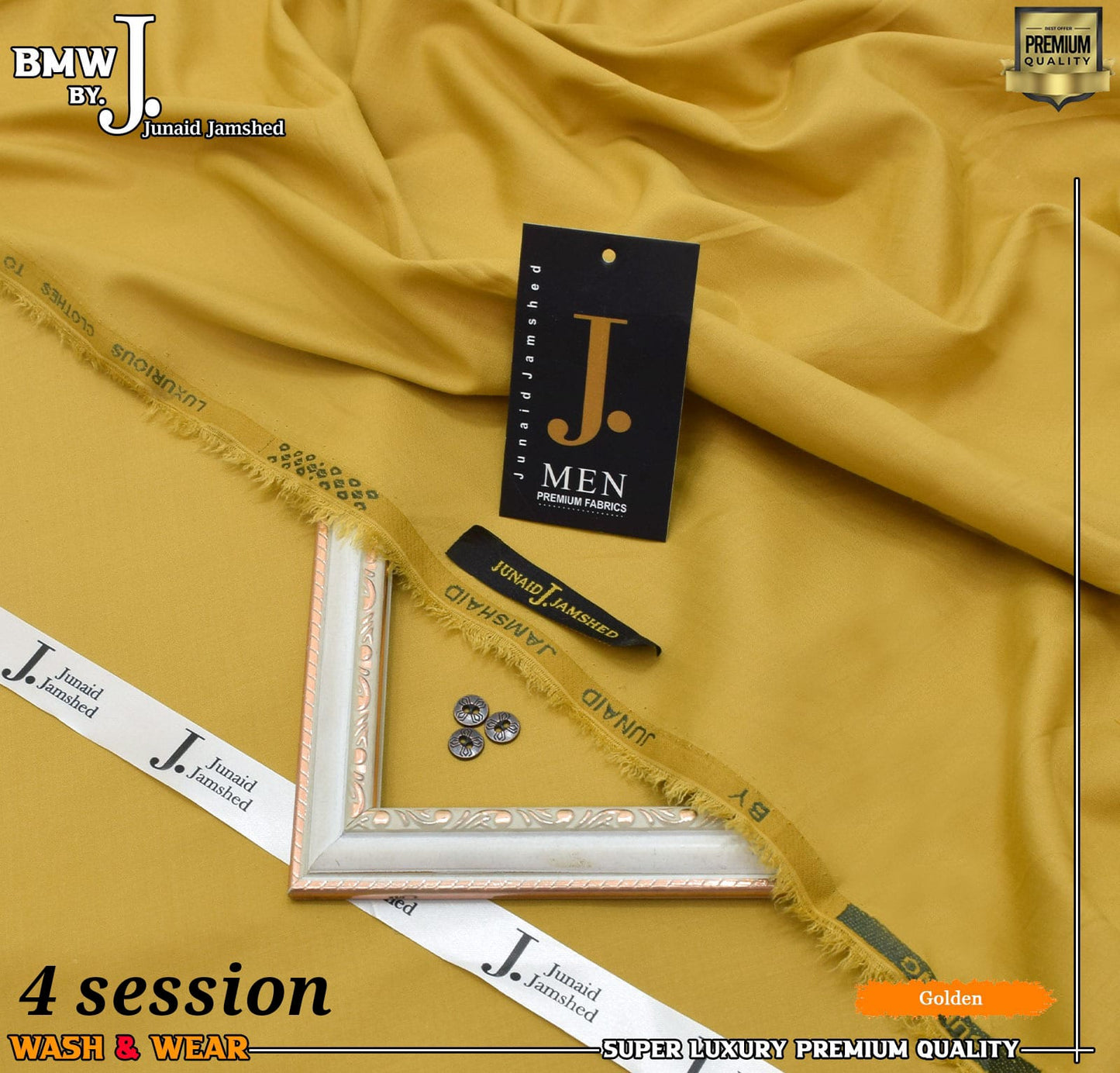 J. Junaid Jamshed wash and Wear Boski Golden